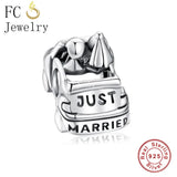 925 Sterling Silver Just Married In Car Bead Charm