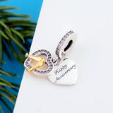 925 Silver Anniversary Cheers Beads for Charm Bracelet