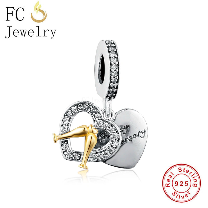 925 Silver Anniversary Cheers Beads for Charm Bracelet