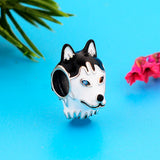 925 Sterling Silver Heterochromia Husky Dog Bead for Charm Bracelet