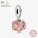 925 Silver Infinity Family Forever Bead Charm for Bracelet