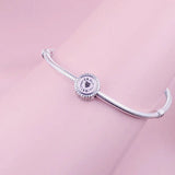 925 Sterling Silver Be My Valentine Pink Heart Bead