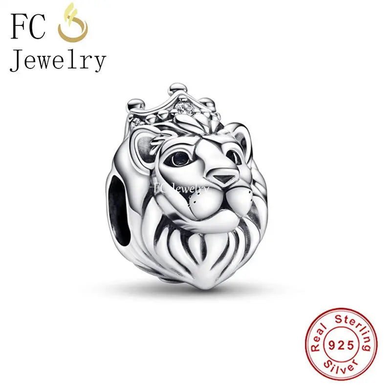 925 Silver Lion King Crown Bead for Charm Bracelet