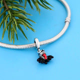 925 Sterling Silver Long Tone Monster Hair Bead Charm Bracelet Fit