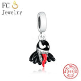 925 Sterling Silver Long Tone Monster Hair Bead Charm Bracelet Fit