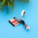925 Silver Makeup Case & Brushes Bead for Women Berloque