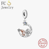 925 Silver Moon Wine Together Bead for Charm Bracelet