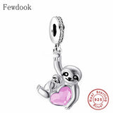 925 Silver Mother Love Baby Sisters Sloth Charm Bead