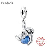 925 Silver Mother Love Baby Sisters Sloth Charm Bead