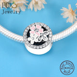 925 Silver Pink Daisy Flower Bead for Charm Bracelet