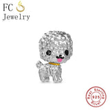 925 Silver Dog Bead for Charm Bracelet - Poodle, Corgi & French Bulldog