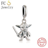 925 Sterling Silver Robot Warrior Helmet Bead for Charm Bracelet