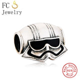 925 Sterling Silver Robot Warrior Helmet Bead for Charm Bracelet
