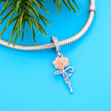 925 Sterling Silver Rose Flower Sister Charm Bead