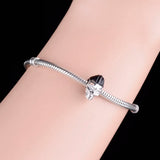 925 Silver Skull Singer Enamel Charm Bead for Bracelet