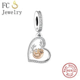 925 Silver Sloth In Tree Branch Charm Bead