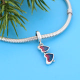 925 Silver Sunglasses Charm for Beach Bracelet