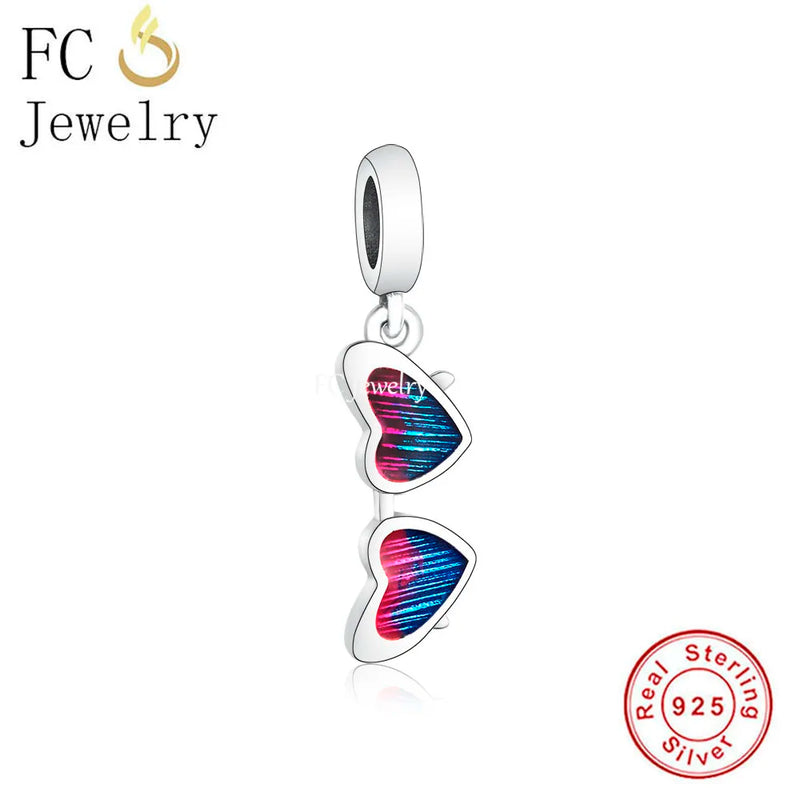 925 Silver Sunglasses Charm for Beach Bracelet