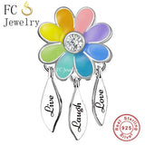 925 Silver Sunflower Daisy Charm Bead for Bracelet