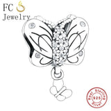 925 Sterling Silver Butterfly Charm Bead for Bracelet