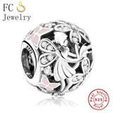 925 Sterling Silver Butterfly Charm Bead for Bracelet