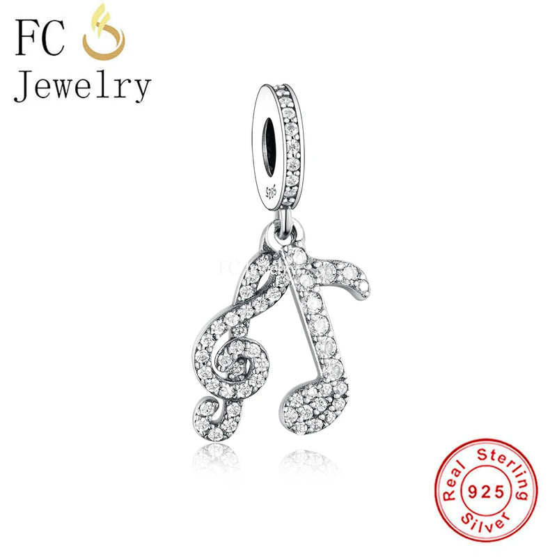 925 Sterling Silver Music Note Charm Bead for Bracelet
