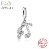 925 Sterling Silver Music Note Charm Bead for Bracelet