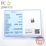925 Sterling Silver Red Enamel Charm Bead for Bracelet