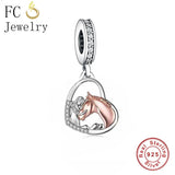 925 Silver Girl And Horse Charm Bead Fit Charm Bracelet