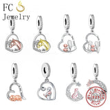 925 Silver Girl And Horse Charm Bead Fit Charm Bracelet