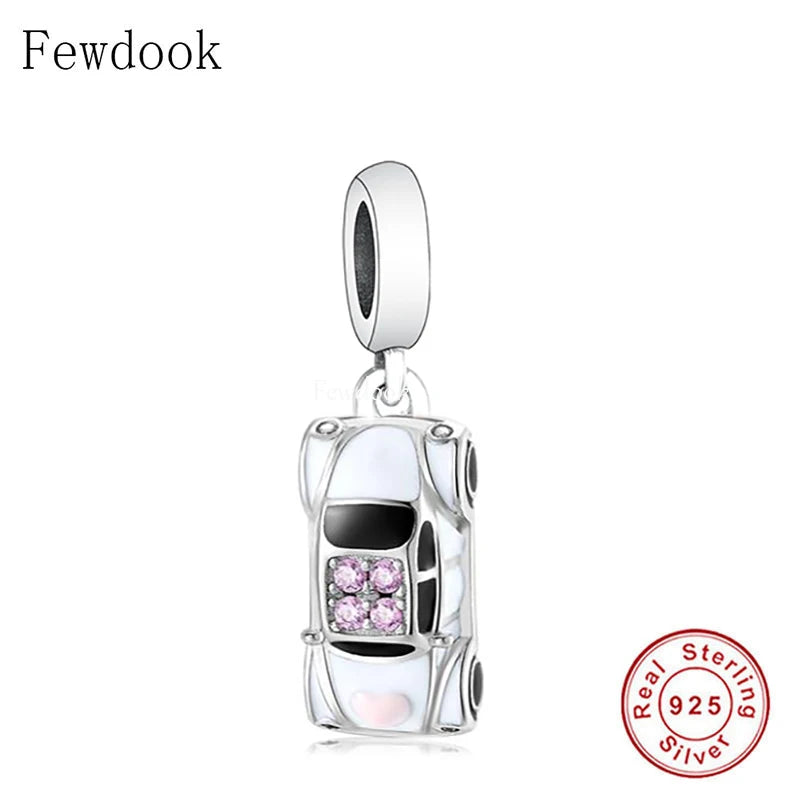 925 Sterling Silver Mini Marry Car Bead for Charm Bracelet