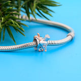 925 Sterling Silver Rose Rat Mouse Charm Bead for Bracelet