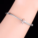 925 Sterling Silver Rose Rat Mouse Charm Bead for Bracelet