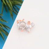 925 Sterling Silver Rose Rat Mouse Charm Bead for Bracelet