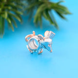925 Sterling Silver Rose Rat Mouse Charm Bead for Bracelet