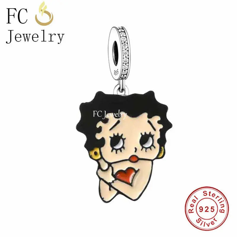925 Sterling Silver Sexy Girl Charm Bead for Bracelet