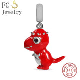 925 Sterling Silver Dinosaur Dinoco Bead for Charm Bracelet