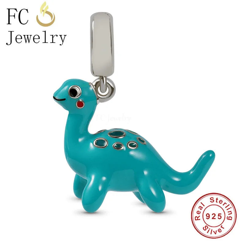 925 Sterling Silver Dinosaur Dinoco Bead for Charm Bracelet