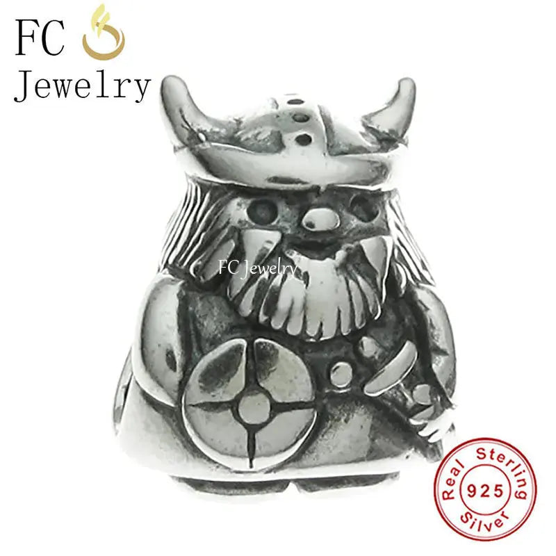 925 Silver Pirate Warrior Bead Charm for Bracelet