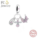 925 Silver Baby Nipple Carriage And Shoes Bead For Women