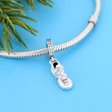 Real 925 Silver Running Shoe Sneaker Bead for Jewelry Making