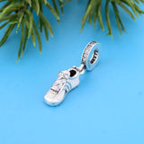 Real 925 Silver Running Shoe Sneaker Bead for Jewelry Making