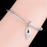 Real 925 Silver Running Shoe Sneaker Bead for Jewelry Making
