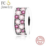 925 Silver Zirconia Clips Stopper Bead for Charm Bracelet