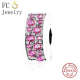 925 Silver Zirconia Clips Stopper Bead for Charm Bracelet