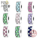 925 Silver Zirconia Clips Stopper Bead for Charm Bracelet