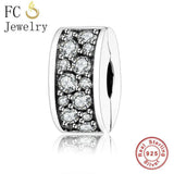 925 Silver Zirconia Clips Stopper Bead for Charm Bracelet