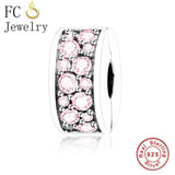 925 Silver Zirconia Clips Stopper Bead for Charm Bracelet