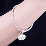 925 Silver Pink Zirconia Charm Bracelet Bead for Women