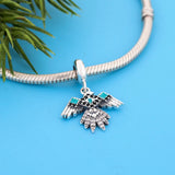 925 Sterling Silver Zircon Eagle Bead Charm for Bracelet